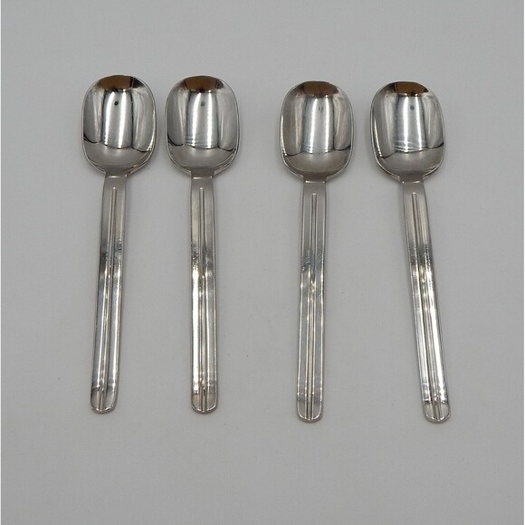 Retroneu INFINITE Stainless Dinner Soup Spoons 18/8 Korea Glossy Flatware S/4 A - Picture 1 of 9